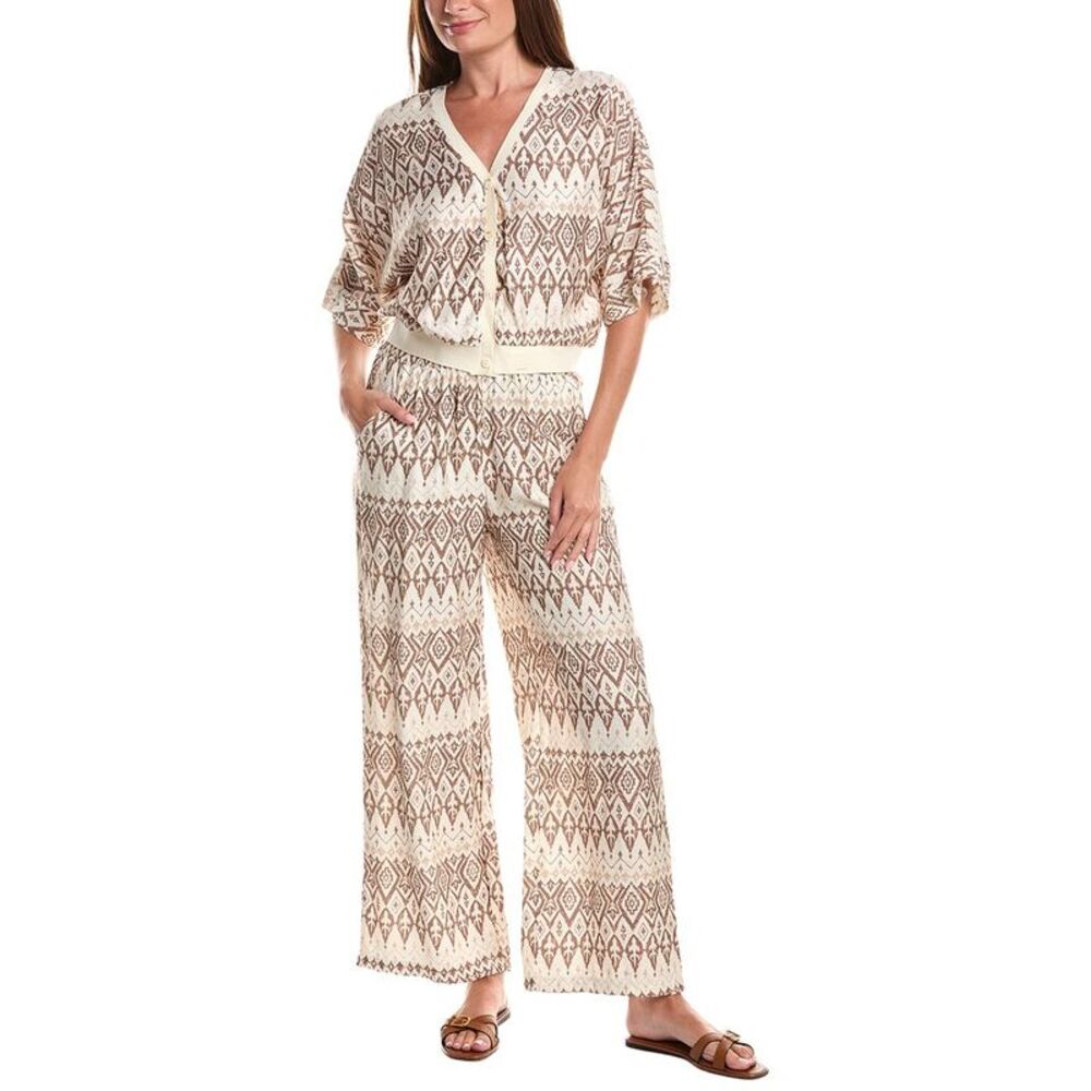 Anna Kay Womens  2Pc Suzzane Lace Top & Pant Set, Brown